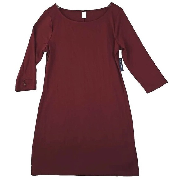 Old Navy ~Woman Size L~ Dark Burgundy Stretchy 3/4 Sleeve Dress Pullover NWT. - Picture 9 of 12